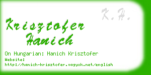 krisztofer hanich business card